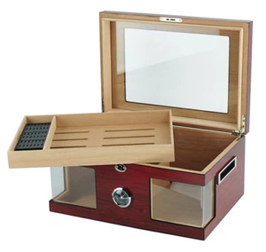 Quality 120 Count Cigar Humidor Box Wood Spanish Cedar Humidifier Hygrometer 4 - Picture 1 of 4
