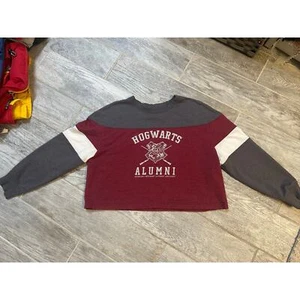 Damen Happy Potter Hogwarts Alumni Crop Top Shirt Langarm Größe XL - Bild 1 von 3