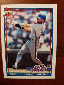 1991 Topps Baseball Howard Johnson #470 New York Mets