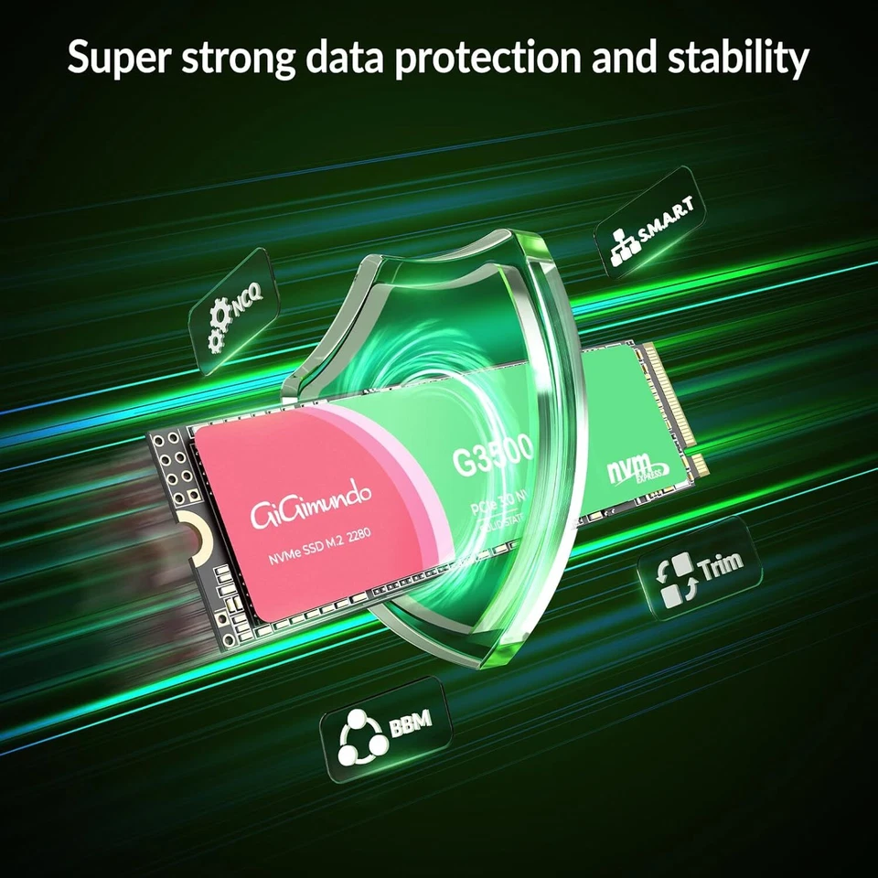 2TB SSD M.2 2280 NVMe PCIe Gen3x4 Internal Solid State Drive 3500mb/s PC Gamers - Image 1 of 4