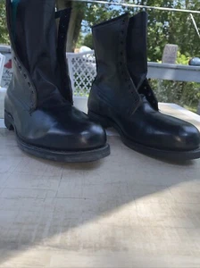 Addison Shoe Company Combat Steel Toe Biltrite Black Boots Men's Size 10 W - Picture 1 of 11