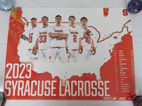 2023 Syracuse Mens Lacrosse Poster with Schedule Gary Gait Cover