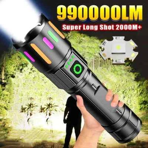 High Power Rechargeable LED Flashlights Super Bright Light Camping Torch Outdoor - Picture 1 of 12
