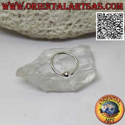 Cerchietto per Septum in argento 925‰ con pallina (12 mm) - Immagine 1 di 3