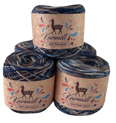 Alpaca Wool SkeinS 100% Baby Alpaca Yarn Lot of 5 Sport Weight Fantasy BAFH2 - Image 1 of 4