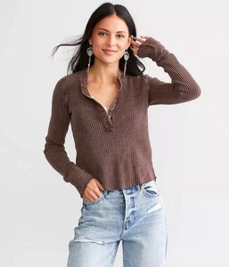 Top gofre marrón Free People mejor para talla mediana - Imagen 1 de 6