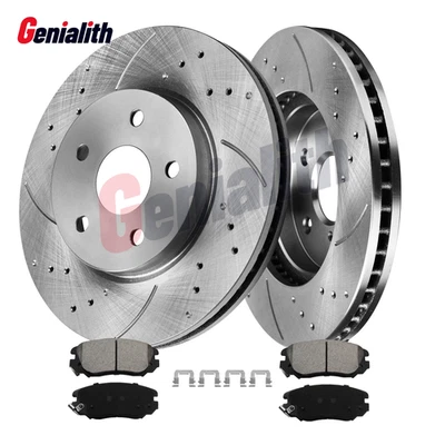 296mm Front DRILLED Rotors and Brake Pads for 2011-2016 Buick Lacrosse Regal — 第 1/4 张图片
