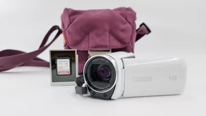 TESTED + Canon VIXIA HF R600 HD Camcorder – White. RARE +64GB SD, Manfrotto, etc - Picture 1 of 11