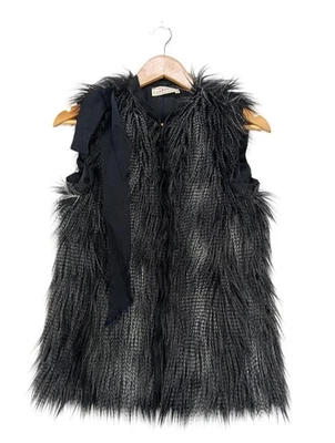 H&M Kunstfellweste Damen Weste Gr. DE 34 hellgrau extravaganter Stil - Bild 1 von 4