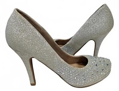 Delicacy Women's Glittering Sparkly 4" Stiletto High Heels Size 6.5 - Image 1 of 4