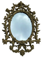 Vintage Large 3 ft. Ornate Gold Scroll Wall Mirror Hollywood Regency Gorgeous!
