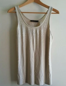 The Limited Embellished Sleeveless Tank Top, Rayon, Almond, Size M, NWT - Bild 1 von 5