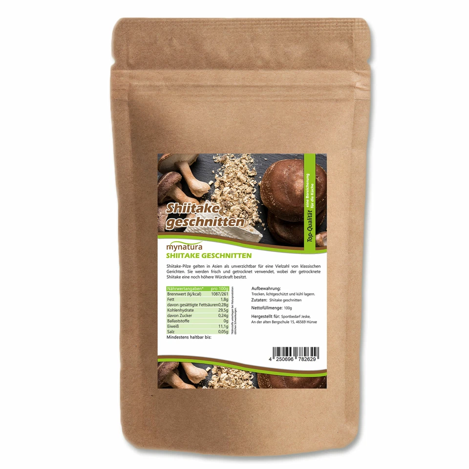 Mynatura Shiitake-Pilz geschnitten 250g Pilzstücke Kochen Smoothie Shiitakepilz - Bild 1 von 1