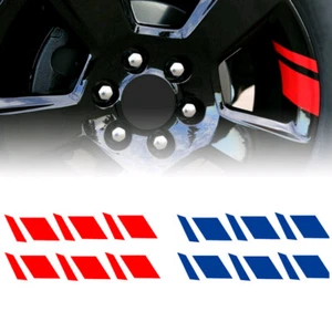 6Pcs Car Sticker Reflective Car Wheel Rim Vinyl Stickers Hash Mark Stripe Decals - Picture 1 of 12