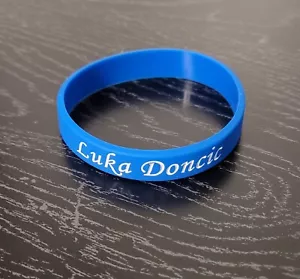 (1) Luka Doncic Blue Signature Basketball Silicone Bracelet Dallas Mavericks - Picture 1 of 3