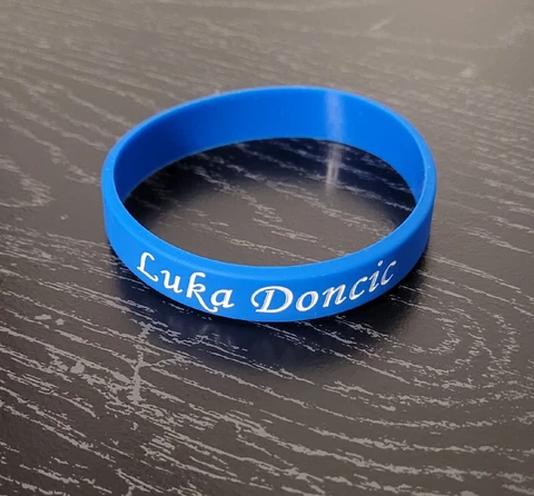 (1) Luka Doncic Blue Signature Basketball Silicone Bracelet Dallas Mavericks Cover