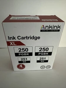 Ankink Ink Cartridge XL 4 Ink Tanks C-PGI 250XL / C-CLI 250XL New In Box - Picture 1 of 5