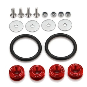 JDM RED Car Bumpers Trunk Fender Hatch Lids Quick Release Fasteners Kits - Picture 1 of 5
