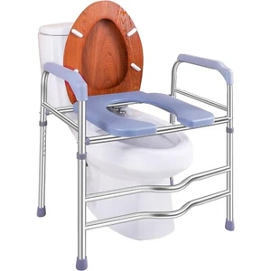 Deewow Toilettensitzerhöhung Sicherheitsgriffe 400 Pfund Badezimmerstuhl Stand Alone Senior - Bild 1 von 11