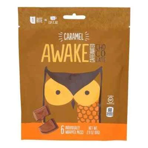 AWAKE Caffeinated Chocolate Bites, Caramel Chocolate Energy Snack, 1 Bite Equals - Picture 1 of 6