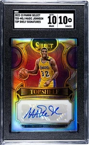 Magic Johnson Auto 2022-23 Panini Select Top Shelf Signatures SGC 10/10 - Picture 1 of 2