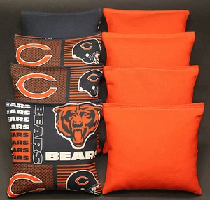 CHICAGO BEARS Cornhole Bean Bags All Weather Plastic Resin Filled WATERPROOF! - Picture 1 of 1