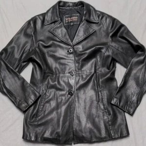 Chaqueta Blazer Wilson's Cuero Vintage Y2K Cuero Negro Talla M - Imagen 1 de 8