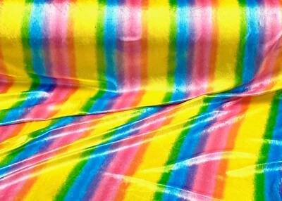 Pannesamt Samt Stoff Elastisch Regenbogen Bunt Karneval Bekleidung Kostüm Deko