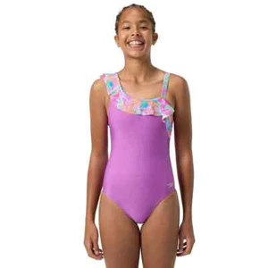 NWT! Speedo  Youth Girl 1-piece Swimsuit, UPF 50+ Chlorine Resistant - Picture 1 of 16