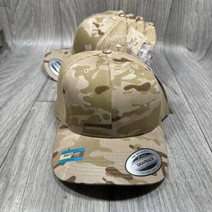 Lot Of 5 MultiCam Arid Camo Yupoong Snapback Adjustable Hat Cap Classics NWT - Picture 1 of 8
