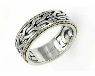Anillo EFFY 925 Plata de Ley Oro 18kt Banda Talla 10 Diseño Trenza Balissima $650  Foto 1 de 4