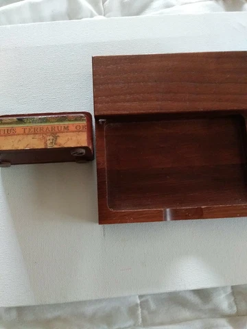 Wood Desk Set Vintage Old Flip Lid desk accessories vintage era Cover