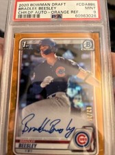 2020 Bowman Draft Chrome Picks 1st ORANGE Refractor /25 Bradlee Beesley PSA 9