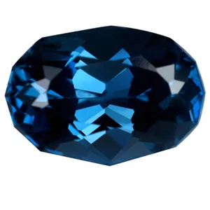 7.02 ct Beautiful Oval (13 x 9 mm) Heated Brazil London Blue Topaz Gemstone - Picture 1 of 2