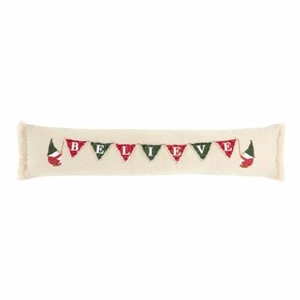 Mud Pie Home "Believe" Christmas Banner Gnome Lumbar PIllow 7" by 33" - Picture 1 of 1