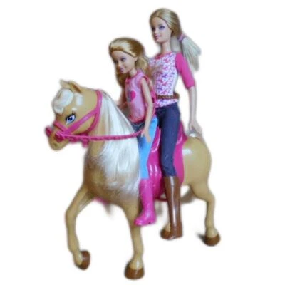 Barbie Pinktastic Sisters Riding Lessons Barbie, Stacie, & Tawny Horse Playset - Image 1 of 4