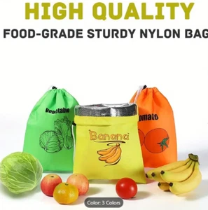 Banana Fruit Vegetables Storage Bag Reusable Stay Fresh Preserve Drawstring - Picture 1 of 4