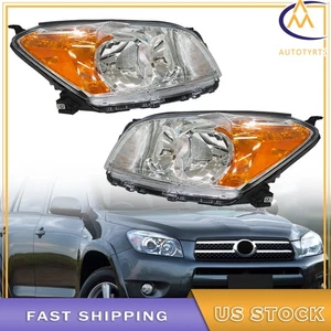 Headlights Passenger&Driver Side For Toyota RAV4 2009-2011 2012 Halogen Chrome - Picture 1 of 9