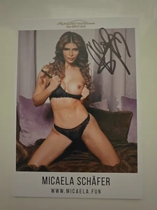 MICAELA SCHÄFER AUTOGRAMM SIGNIERT AUTOGRAPH SIGNED Autogrammkarte Erotik MODEL - Bild 1 von 1