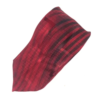 Corbata de Colección Gino Rossini Roja Negra Tejida Seda Remolino Rayas Patrón Hecha en Italia Foto 1 de 4