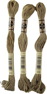 6-Strand Embroidery Cotton 8.7Yd - Medium Khaki Green - 117-3012 - Bundle of 3 S - Picture 1 of 12