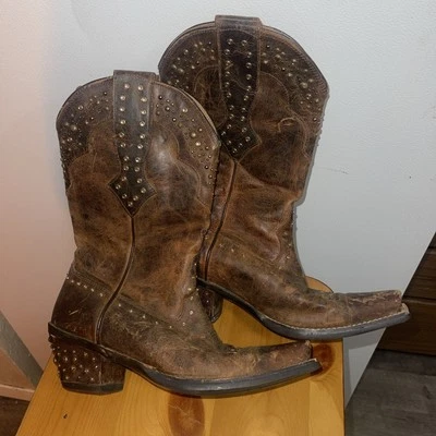 Ariat Rhinestone Womens Size 6.5B Brown Classic Outdoor Cowgirl Boots - Image 1 of 4