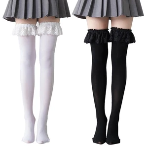 Japanese Anime Thigh High Socks Lace Elastic Sexy Long Stockings - Picture 1 of 10