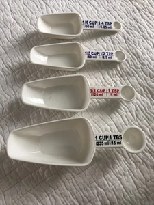 Vintage Set 3 Measuring Nesting SCOOPS White Plastic - Picture 1 of 6