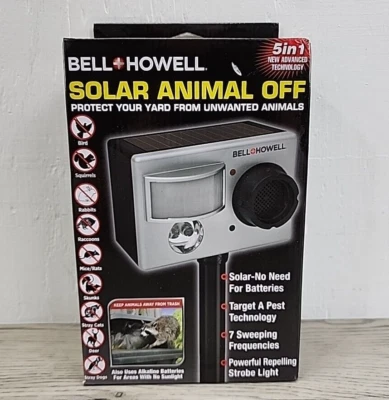 Bell + Howell Solar Animal Off - Disuasión ultrasónica para animales *NUEVO* Foto 1 de 4
