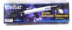 VIVITAR refractor Telescope 50x/100x w Box