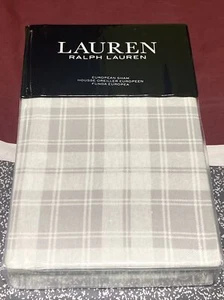 RALPH LAUREN Ulster Plaid Flannel EURO Sham Grey EURO Pillow Sham NIP $135 - Picture 1 of 3