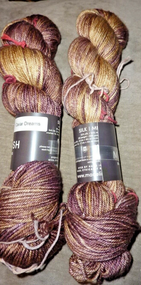 2 SKEINS OF MADELINETOSH TOSH  SILK MERINO- 50/50 SILK/MERINO -CAVIAR DREAMS - Image 1 of 1