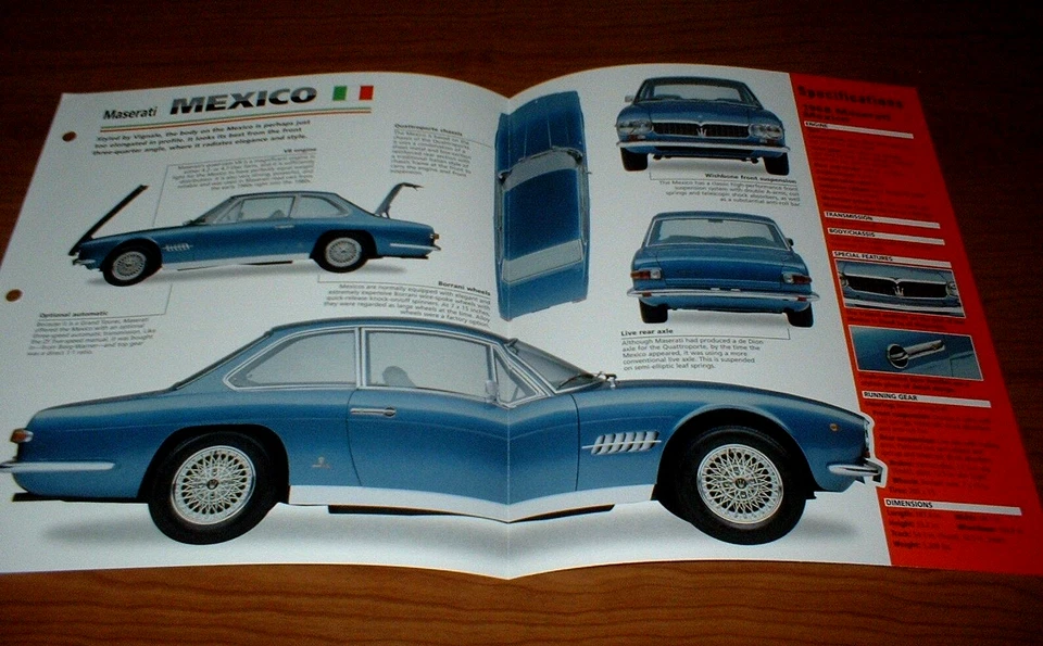 Maserati México 1968 Original Imp Folleto Especificaciones Información 68 66 67 69 70 71 72 Foto 1 de 1