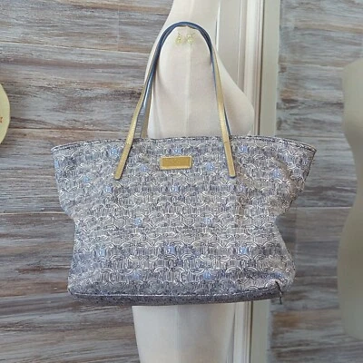 Bolso de Mano Lilly Pulitzer Carry All Blanco y Azul Cremalleras Cierre Viaje Vacaciones Foto 1 de 4